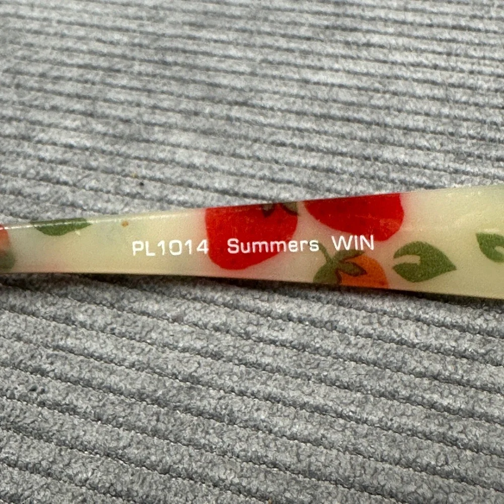 Foster Grant Summers WIN Red Strawberry Print Reading Y2K Glasses +1.25 PL1014